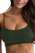 Sexy Army Green Light Padded Criss Cross Back Yoga Sports Bra